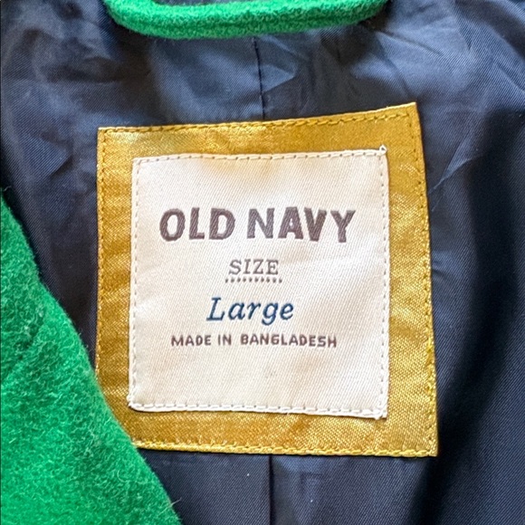 Old Navy sz L Kelly green wool blend preppy pea coat - Picture 7 of 10
